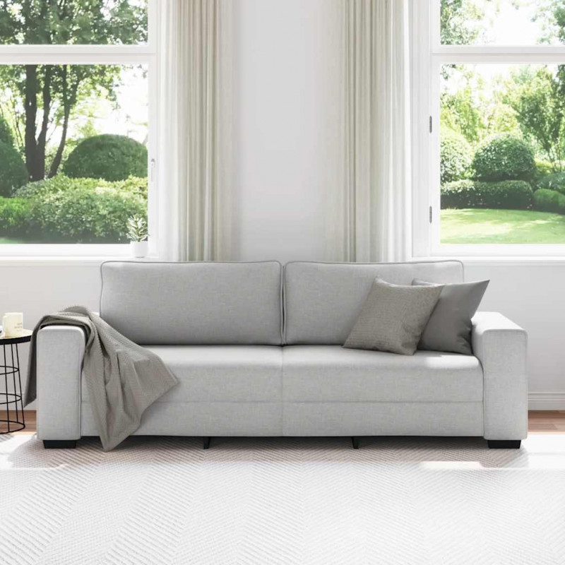 Sofa 3-osobowa, szara chmurowy, 220x77x82 cm, tkaniną