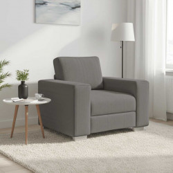 Sofa Fotel Jasnoszary 100x77x82 cm Tkanina sztruksowa