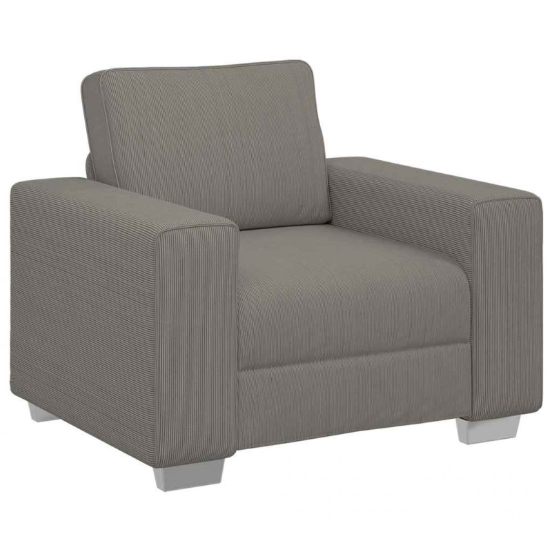 Sofa Fotel Jasnoszary 100x77x82 cm Tkanina sztruksowa