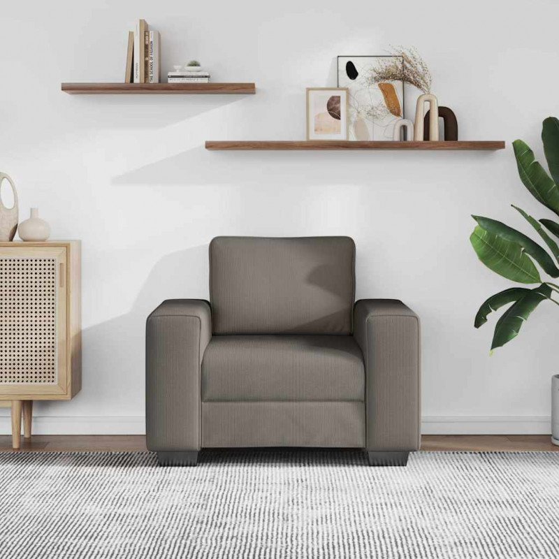 Sofa Fotel Jasnoszary 100x77x82 cm Tkanina sztruksowa