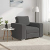 Sofa Fotel Ciemnoszary 100x77x82 cm Tkanina Corduroy