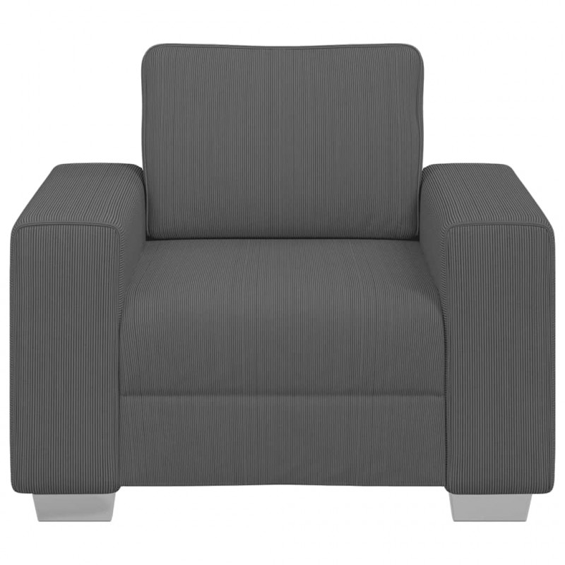 Sofa Fotel Ciemnoszary 100x77x82 cm Tkanina Corduroy