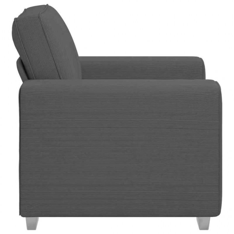 Sofa Fotel Ciemnoszary 100x77x82 cm Tkanina Corduroy