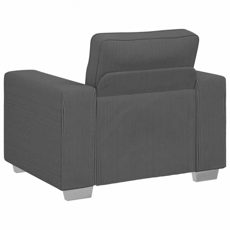 Sofa Fotel Ciemnoszary 100x77x82 cm Tkanina Corduroy