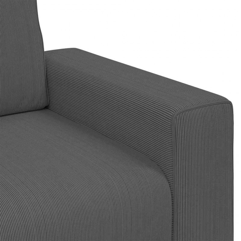 Sofa Fotel Ciemnoszary 100x77x82 cm Tkanina Corduroy