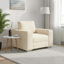 Sofa Fotel Kremowy 100x77x82 cm Tkanina Kordowa