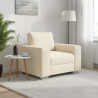 Sofa Fotel Kremowy 100x77x82 cm Tkanina Kordowa