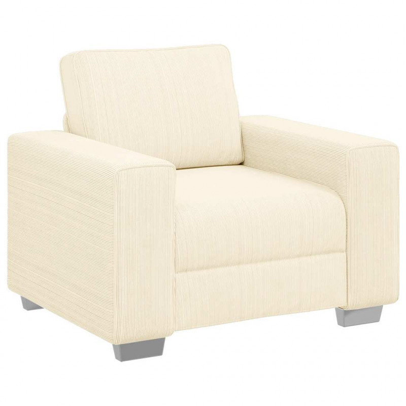 Sofa Fotel Kremowy 100x77x82 cm Tkanina Kordowa