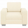 Sofa Fotel Kremowy 100x77x82 cm Tkanina Kordowa