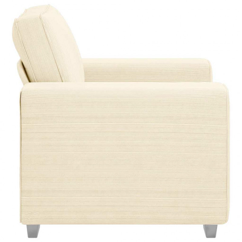 Sofa Fotel Kremowy 100x77x82 cm Tkanina Kordowa