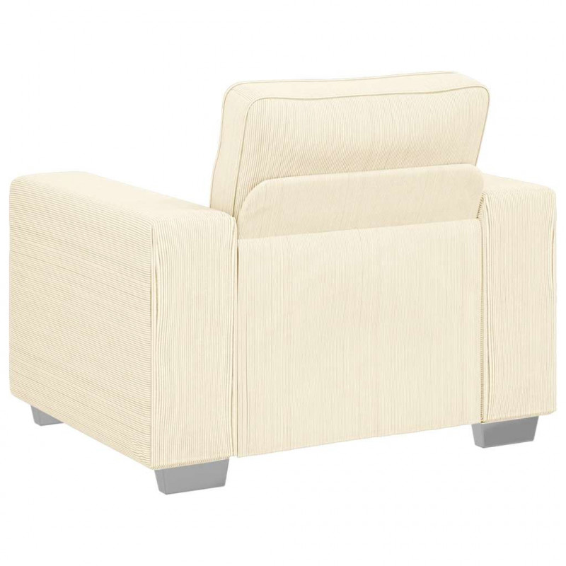 Sofa Fotel Kremowy 100x77x82 cm Tkanina Kordowa