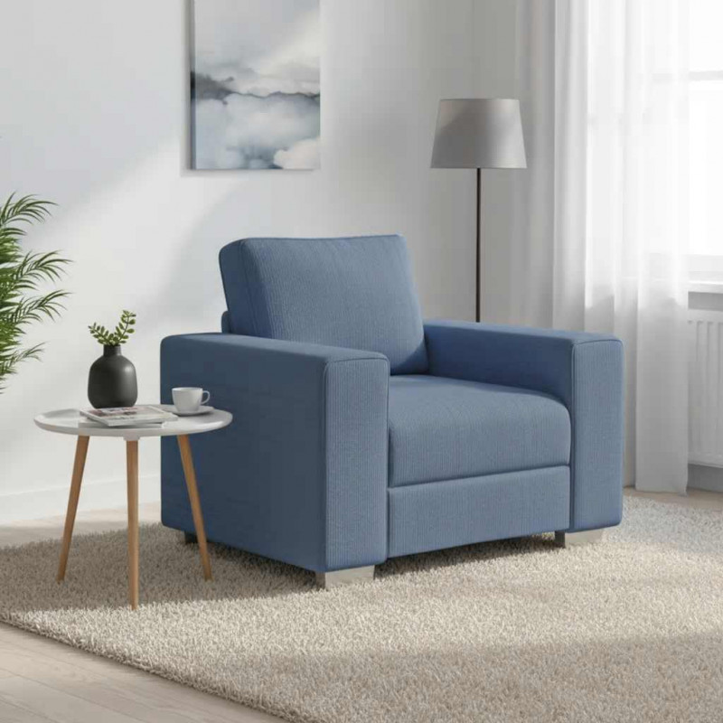 Sofa Fotel Niebieski 100x77x82 cm Tkanina Corduroy