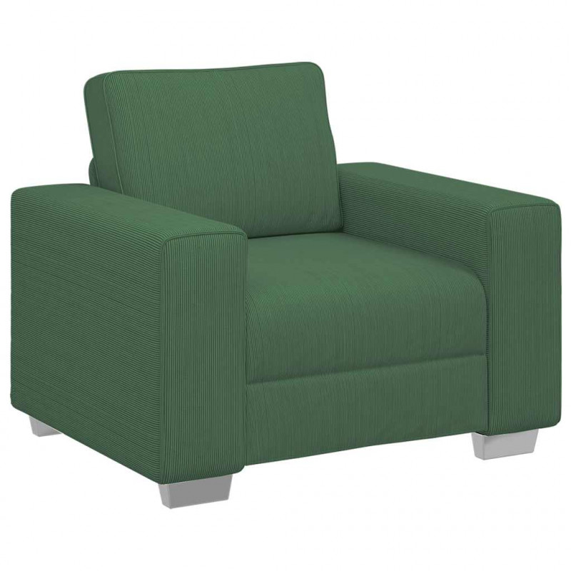 Sofa Fotel ciemnozielona 100x77x82 cm Tkanina Corduroy