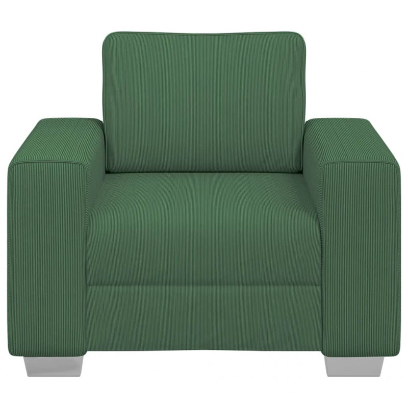 Sofa Fotel ciemnozielona 100x77x82 cm Tkanina Corduroy