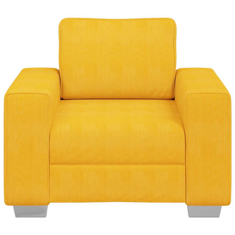 Sofa Fotel Jasnożółty 100x77x82 cm Tkanina Corduroy