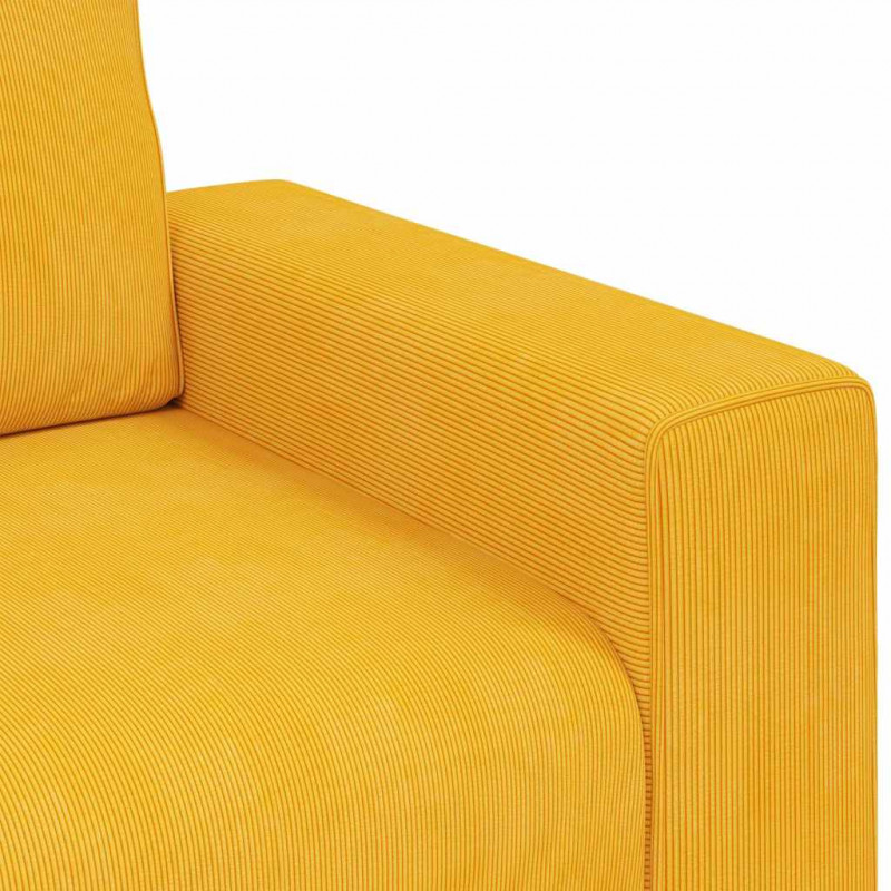Sofa Fotel Jasnożółty 100x77x82 cm Tkanina Corduroy