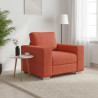Sofa Fotel Czerwony Pomarańczowy 100x77x82 cm Tkanina Kordowa