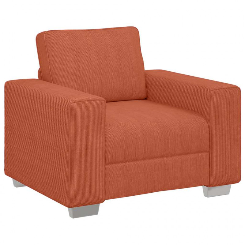 Sofa Fotel Czerwony Pomarańczowy 100x77x82 cm Tkanina Kordowa