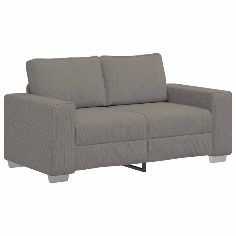 Sofa dwuosobowa jasnoszara 160x77x82 cm Tkanina sztruksowa