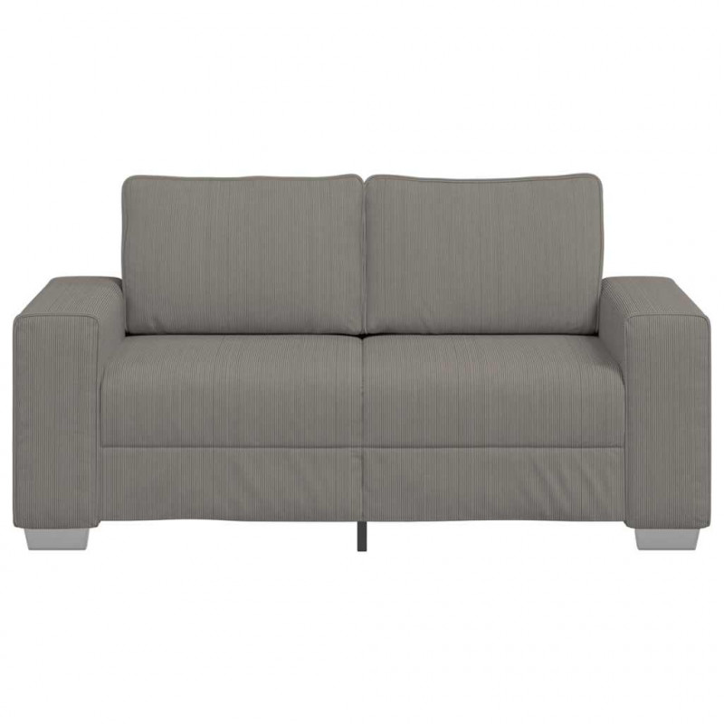 Sofa dwuosobowa jasnoszara 160x77x82 cm Tkanina sztruksowa
