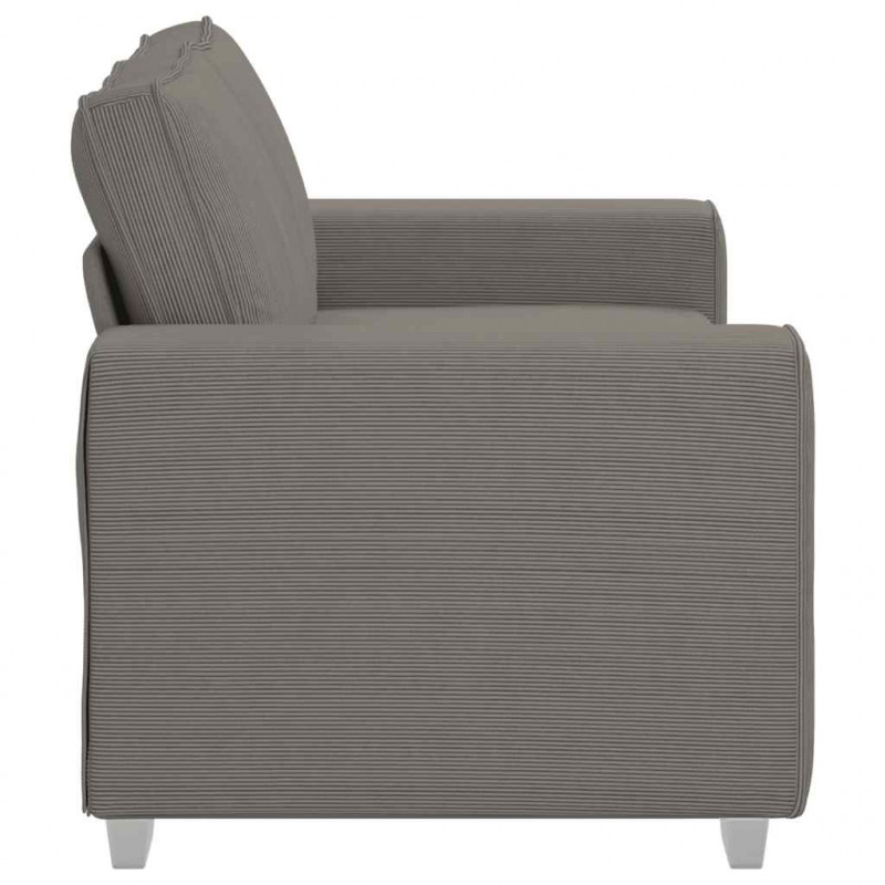 Sofa dwuosobowa jasnoszara 160x77x82 cm Tkanina sztruksowa