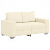 Sofa dwuosobowa kremowa 160x77x82 cm Tkanina sztruksowa