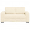 Sofa dwuosobowa kremowa 160x77x82 cm Tkanina sztruksowa