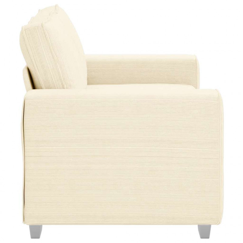 Sofa dwuosobowa kremowa 160x77x82 cm Tkanina sztruksowa
