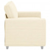 Sofa dwuosobowa kremowa 160x77x82 cm Tkanina sztruksowa