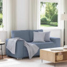 Sofa dwuosobowa niebieska 160x77x82 cm tkanina sztruksowa
