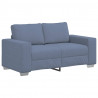 Sofa dwuosobowa niebieska 160x77x82 cm tkanina sztruksowa