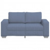 Sofa dwuosobowa niebieska 160x77x82 cm tkanina sztruksowa