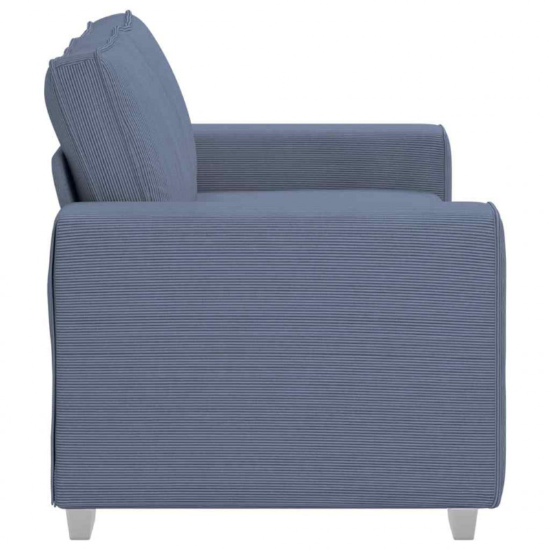 Sofa dwuosobowa niebieska 160x77x82 cm tkanina sztruksowa