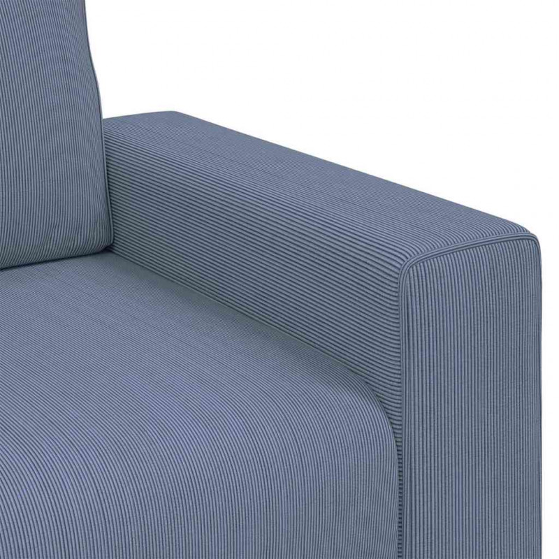 Sofa dwuosobowa niebieska 160x77x82 cm tkanina sztruksowa