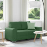 Sofa dwuosobowa ciemnozielona 160x77x82 cm Tkanina sztruksowa