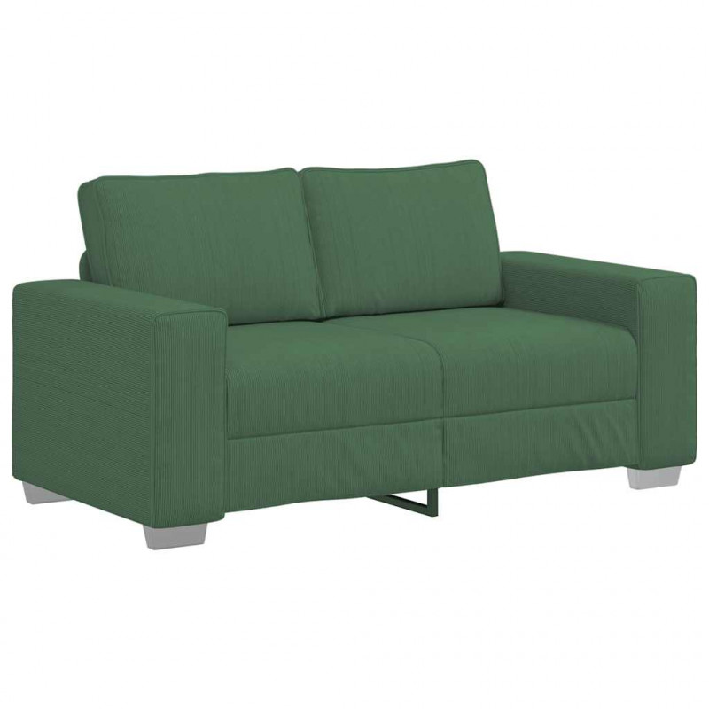 Sofa dwuosobowa ciemnozielona 160x77x82 cm Tkanina sztruksowa