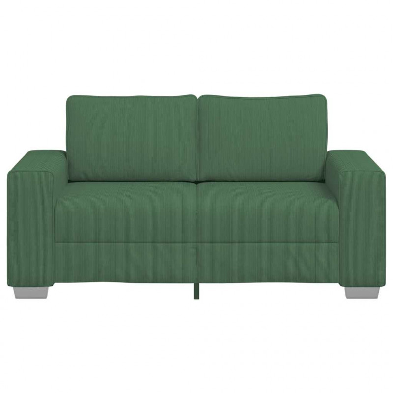 Sofa dwuosobowa ciemnozielona 160x77x82 cm Tkanina sztruksowa