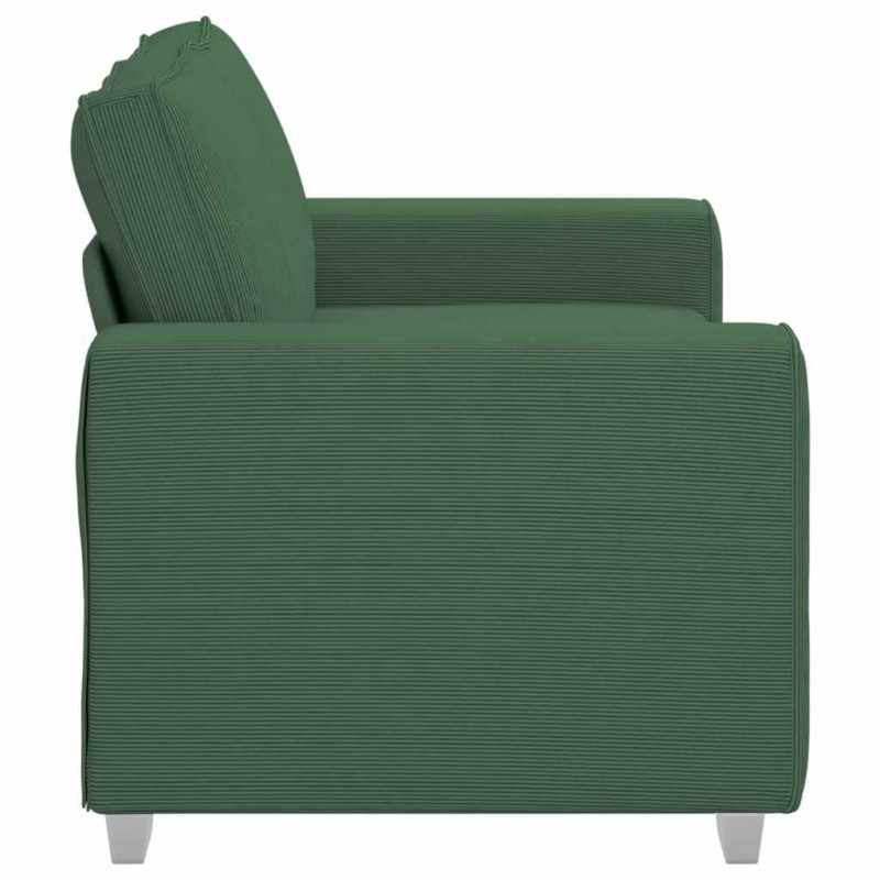Sofa dwuosobowa ciemnozielona 160x77x82 cm Tkanina sztruksowa