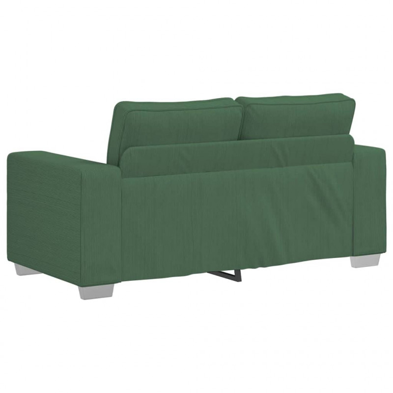 Sofa dwuosobowa ciemnozielona 160x77x82 cm Tkanina sztruksowa