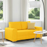 Sofa dwuosobowa jasnożółta 160x77x82 cm Tkanina sztruksowa