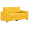 Sofa dwuosobowa jasnożółta 160x77x82 cm Tkanina sztruksowa