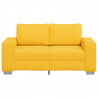 Sofa dwuosobowa jasnożółta 160x77x82 cm Tkanina sztruksowa
