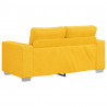 Sofa dwuosobowa jasnożółta 160x77x82 cm Tkanina sztruksowa