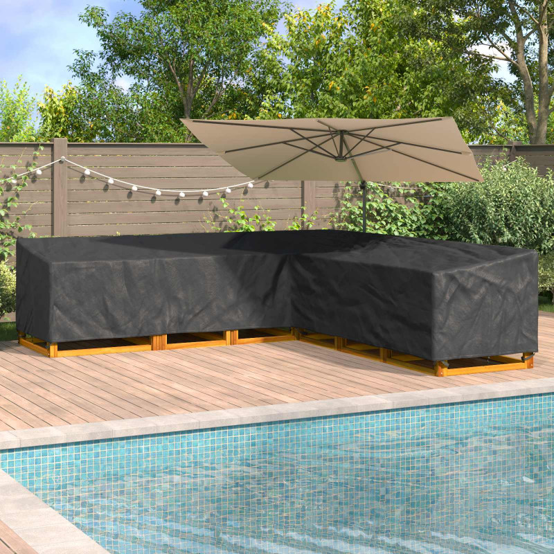 Pokrowiec na meble Czarny 325 x 325 x 80 cm Tkanina Oxford 420D