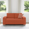 Sofa dwuosobowa czerwono-pomarańczowa 160x77x82 cm Tkanina sztruksowa