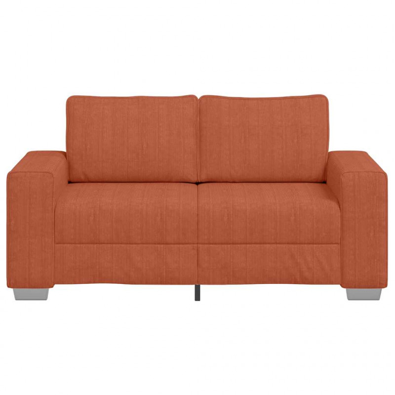 Sofa dwuosobowa czerwono-pomarańczowa 160x77x82 cm Tkanina sztruksowa