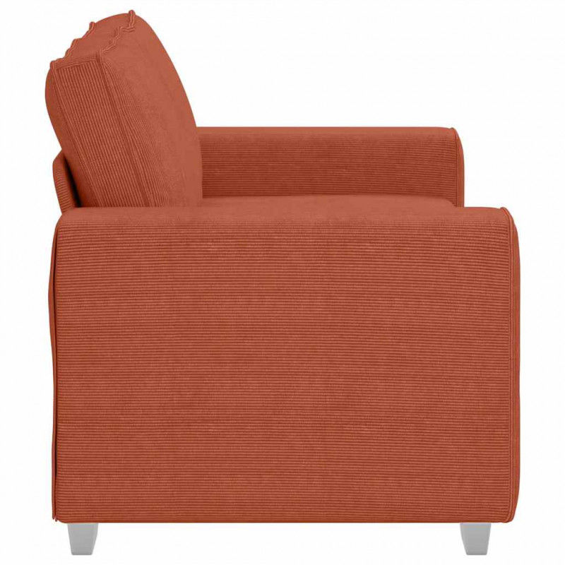 Sofa dwuosobowa czerwono-pomarańczowa 160x77x82 cm Tkanina sztruksowa