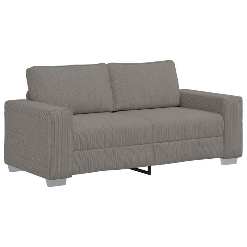 Sofa dwuosobowa, jasnoszara, 180x77x82 cm, tkanina sztruksowa