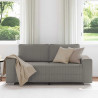 Sofa dwuosobowa, jasnoszara, 180x77x82 cm, tkanina sztruksowa