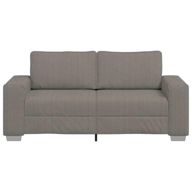 Sofa dwuosobowa, jasnoszara, 180x77x82 cm, tkanina sztruksowa